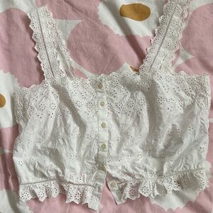 Doen x Gap White Eyelet Lace Women Top
